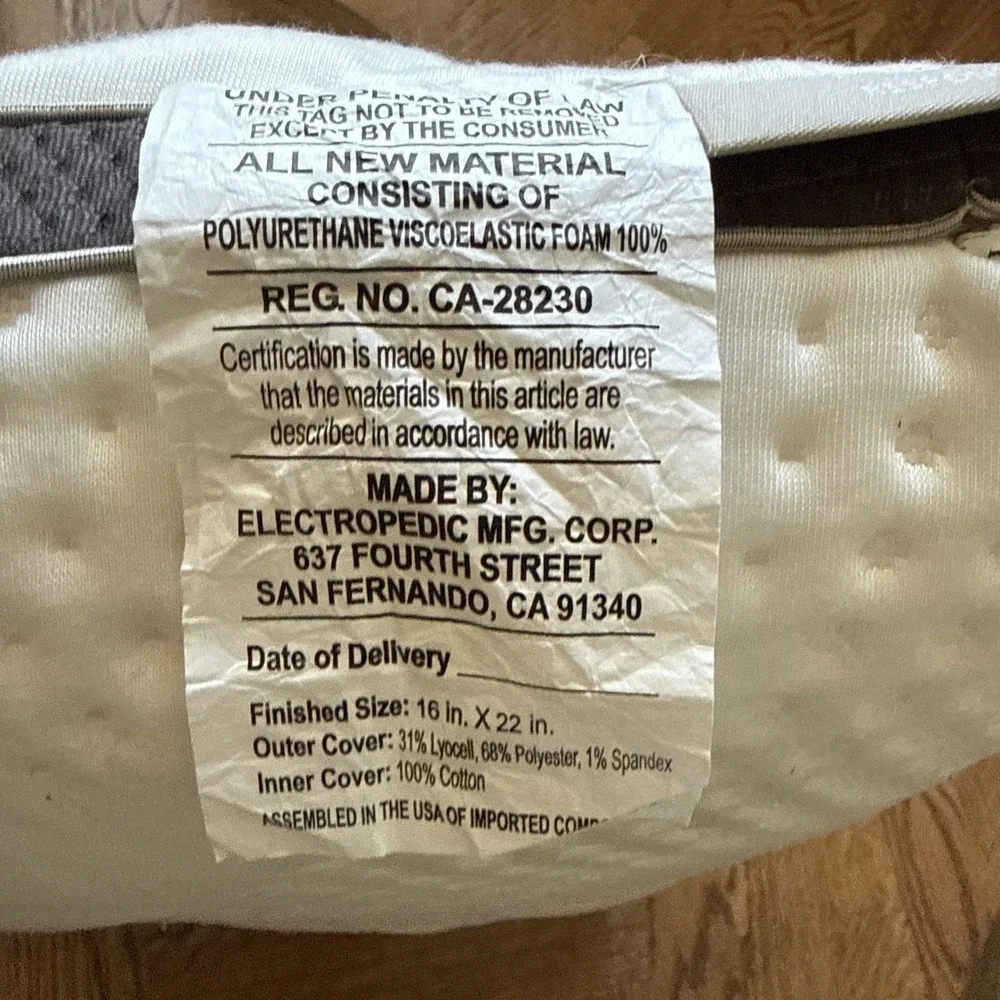 Sleep Number ResponseFit Comfort Pillow Classic Standard Quality Sleep